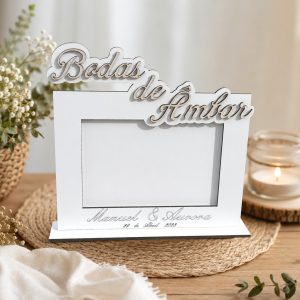 Moldura 'Bodas de Âmbar' Personalizada — Presente de Aniversário de Casamento